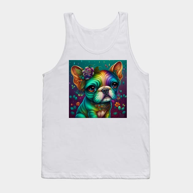 Psychedelic bulldog Tank Top by Newtaste-Store